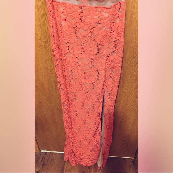 B. Smart Peach Formal Floor Length Gown - Picture 6 of 7